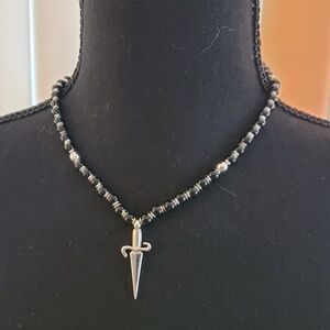 NWOT Slay the Style Game with this Cesare Paciotti Dagger Necklace!